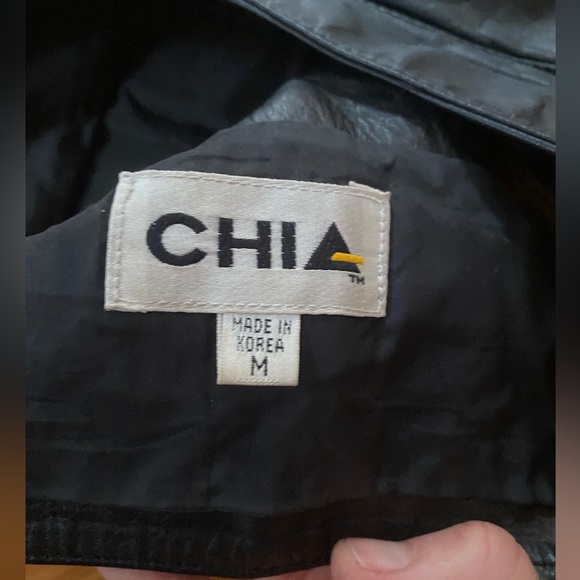 Vintage 80s CHIA Black Leather Moto Bra Top Motorcycle Punk M - Picture 5 of 7